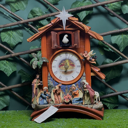 Christmas Nativity Clock – Holy Family Wall & Table Decor