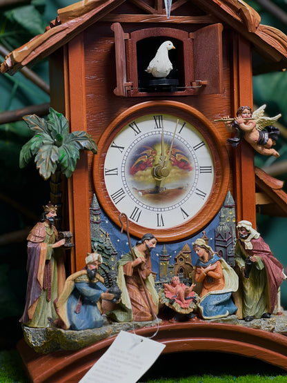 Christmas Nativity Clock – Holy Family Wall & Table Decor