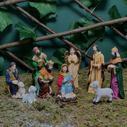 Classic Painted Resin Nativity Set - 10cm Christmas Figurines