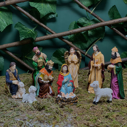Classic Painted Resin Nativity Set - 10cm Christmas Figurines
