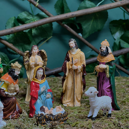 Classic Painted Resin Nativity Set - 10cm Christmas Figurines