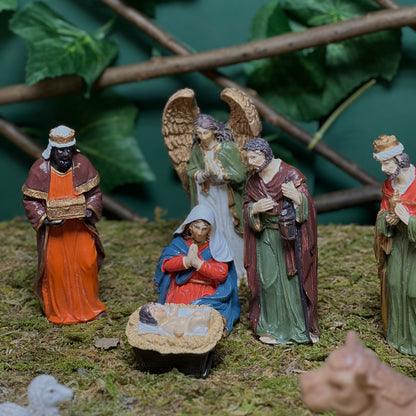 Classic Painted Resin Nativity Set - 10cm Christmas Figurines