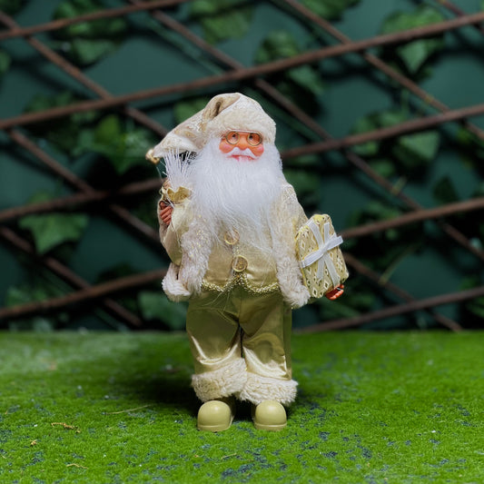 Santa Claus Figurine – Premium Gold Christmas Decoration