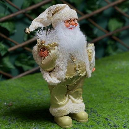 Santa Claus Figurine – Premium Gold Christmas Decoration