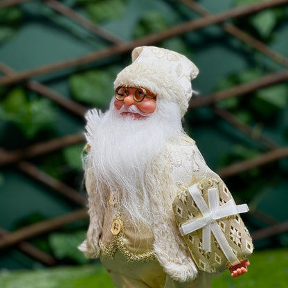 Santa Claus Figurine – Premium Gold Christmas Decoration