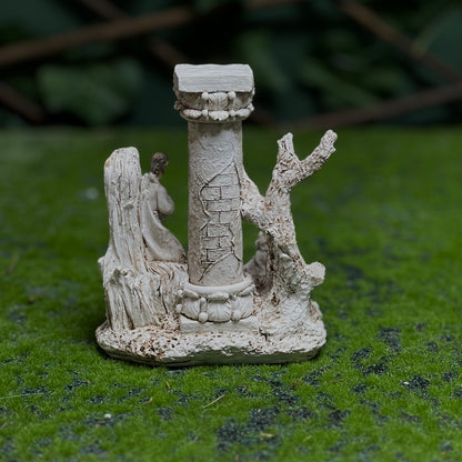 Mini Antique Nativity Scene with Column-Resin Christmas Figurine