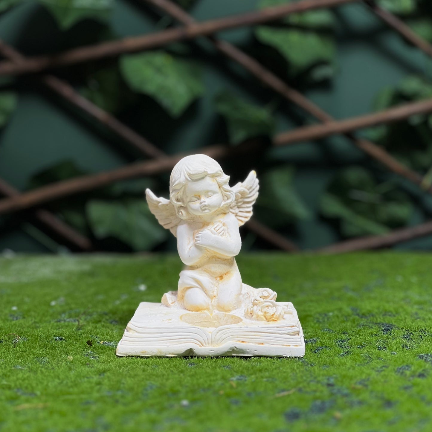 Kneeling Angel Figurine on Open Book – Prayer Statue