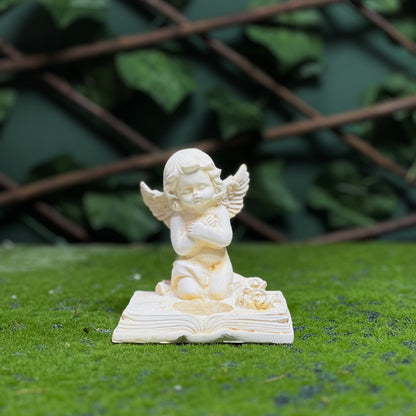 Kneeling Angel Figurine on Open Book – Prayer Statue