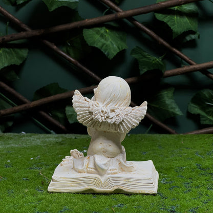 Kneeling Angel Figurine on Open Book – Prayer Statue