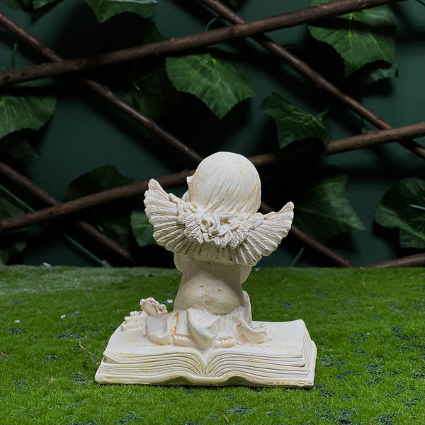 Kneeling Angel Figurine on Open Book – Prayer Statue