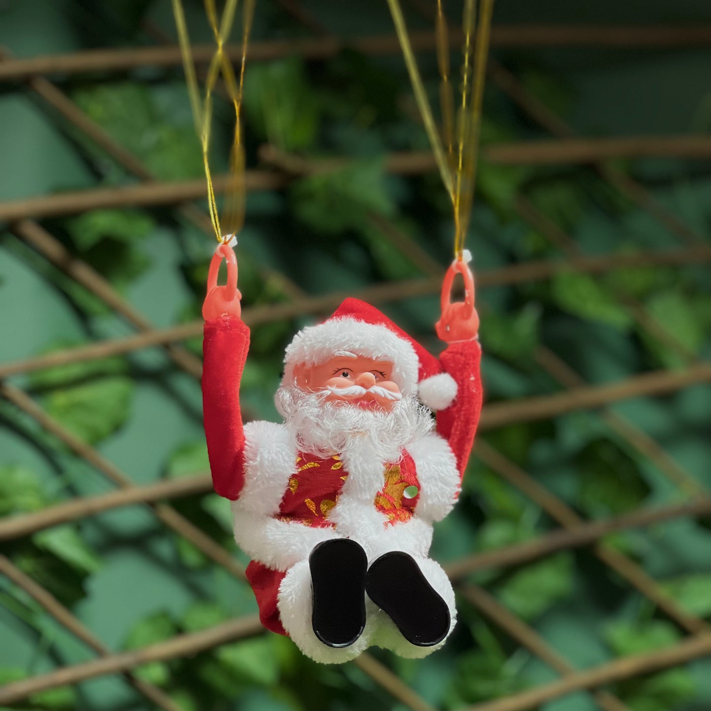 Parachuting Santa Claus Musical Animated Hanging Christmas Ornament