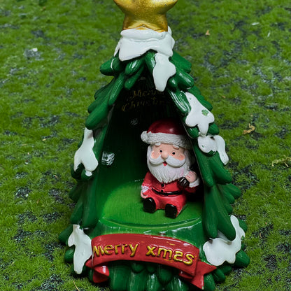 Santa Claus in Christmas Tree Miniature Figurine Holiday Decor