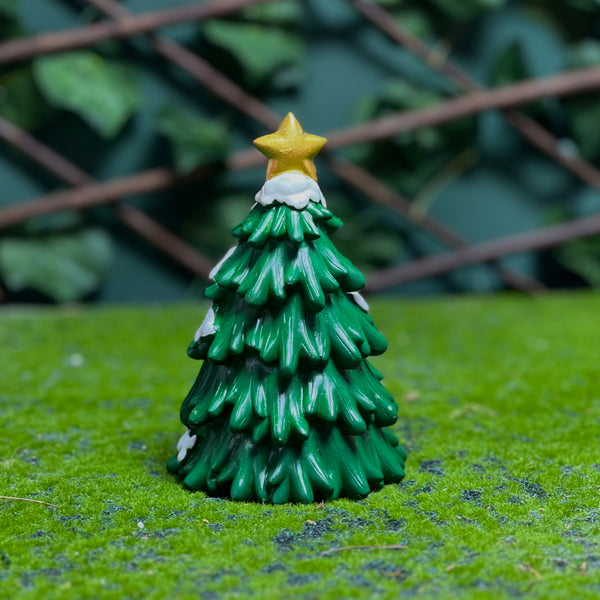 Santa Claus in Christmas Tree Miniature Figurine Holiday Decor