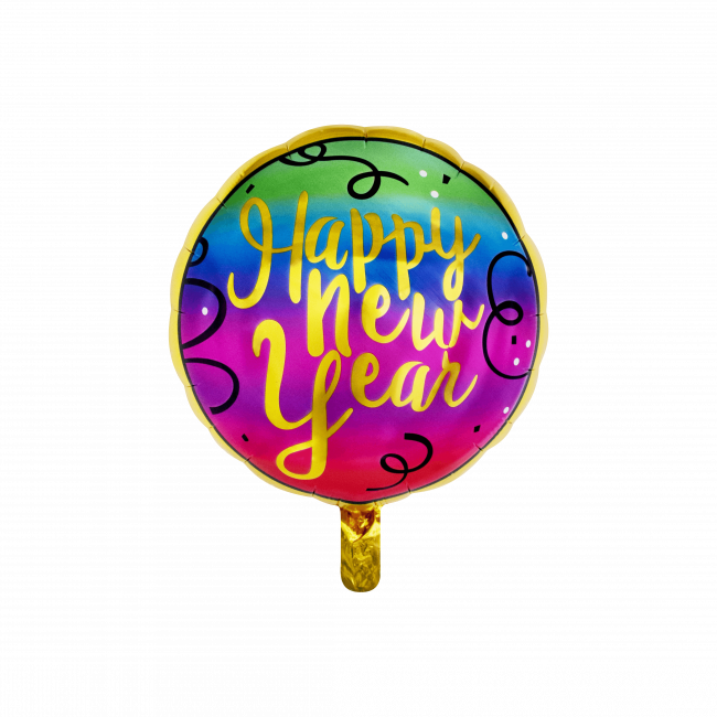 Happy New Year Multicolor Foil Balloon Set 4 Pcs