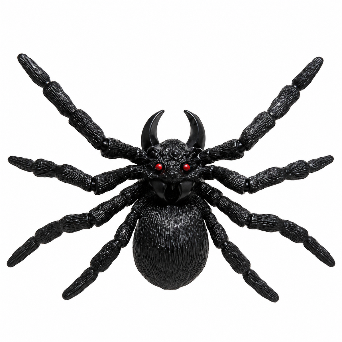 Halloween Black Spider Decoration with Red Eyes, 15CM