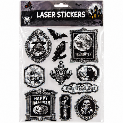 Halloween Gothic Laser Sticker Set, 10PCS