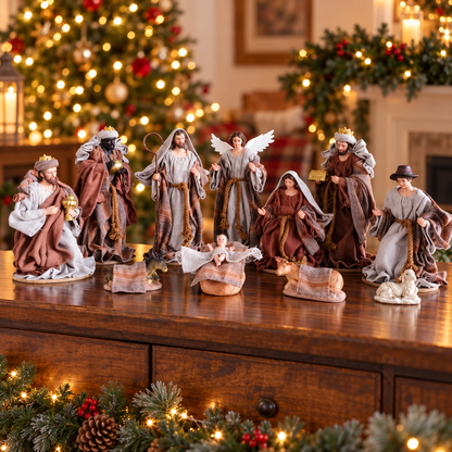Traditional Fabric Christmas Nativity Set – 23 cm