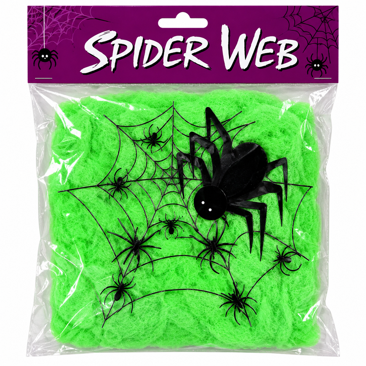 Halloween Stretchable Spider Web with 8 Spiders, 20 x 20CM