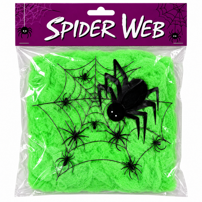 Halloween Stretchable Spider Web with 8 Spiders, 20 x 20CM