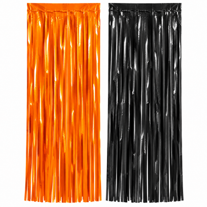 Halloween Metallic Foil Fringe Curtain, 1 x 2M