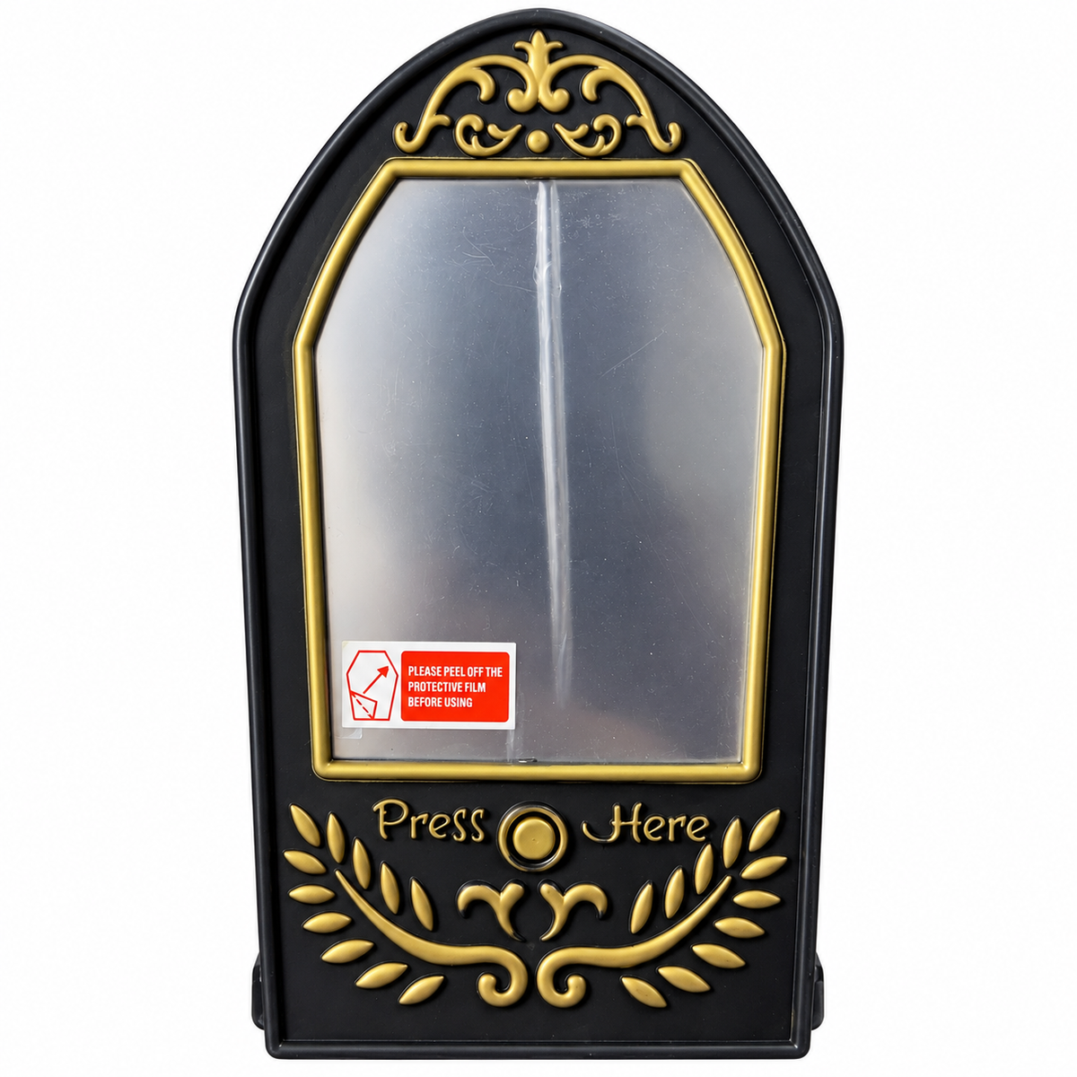 Halloween Interactive Mirror Decoration, Press Button Spooky Wall Plaque, Battery Operated, 20CM