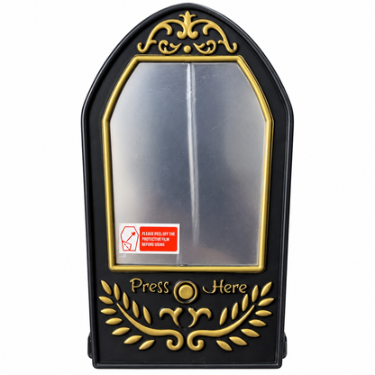 Halloween Interactive Mirror Decoration, Press Button Spooky Wall Plaque, Battery Operated, 20CM