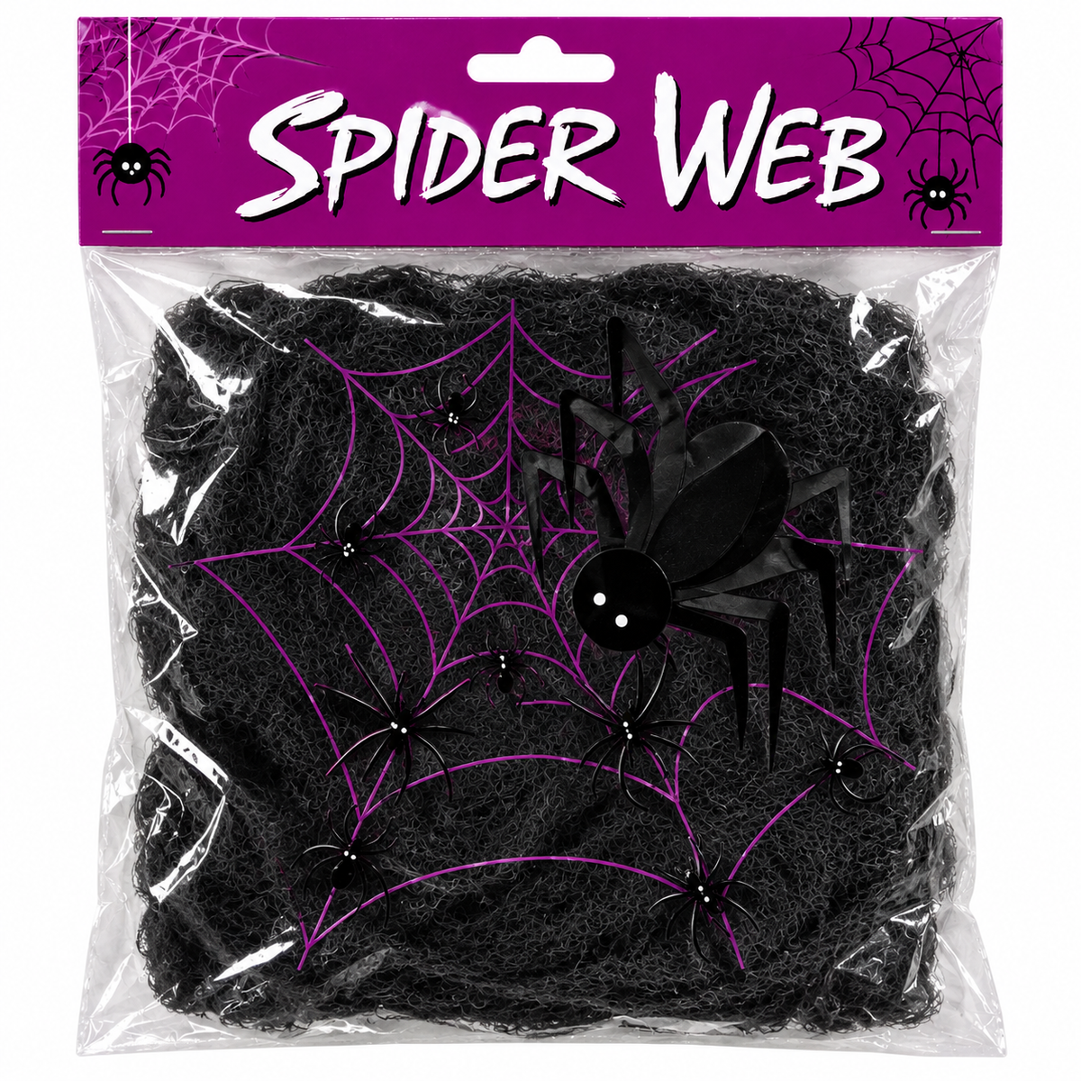 Halloween Stretchable Spider Web with 8 Spiders, 20 x 20CM