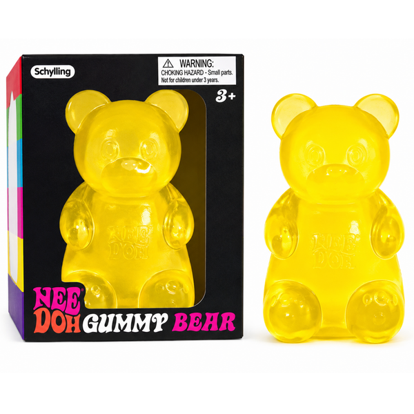 NeeDoh Gummy Bear Yellow Super Solid Squish Stress Relief Sensory Toy