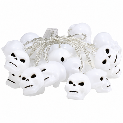 Halloween Skull String Lights – 12PCS Battery Operated, 1.8M