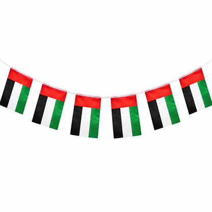 UAE Flag Bunting Banner A4 – 3 Meter, 12 Flags | National Day Decor
