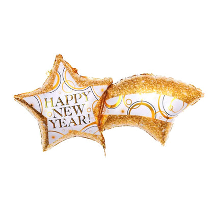 Happy New Year Gold Foil Balloon Set 4 Pieces