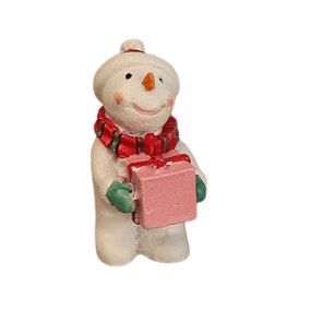 Mini Snowman Figurine with Gift Box Christmas Decoration 5 Pcs