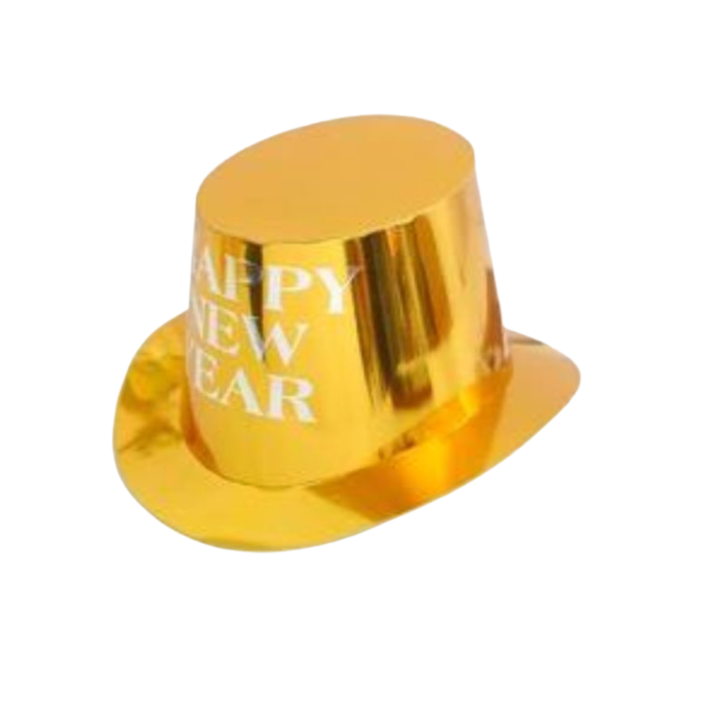 Happy New Year Top Hats – New Year’s Eve Party Hats with Silver Glitter Lettering, 8 PCS