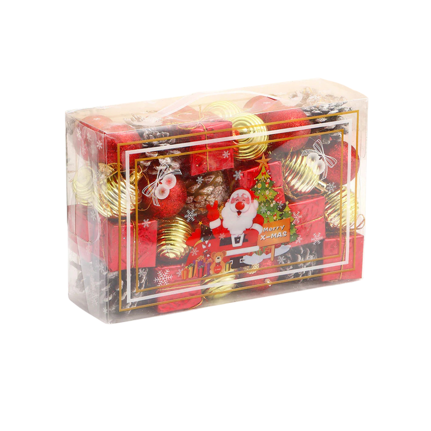 Christmas Decoration Gift Box Set – Red and Gold Ornaments