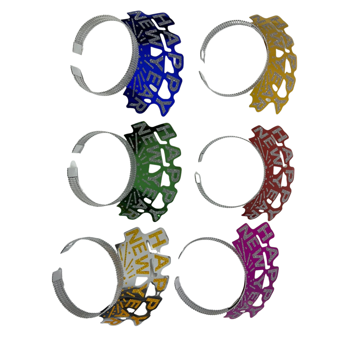 Happy New Year Glitter Headband – Pack of 6 Colors