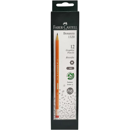 Faber-Castell Bonanza 1320 HB Pencils Pack of 12 – School & Office Writing Pencils