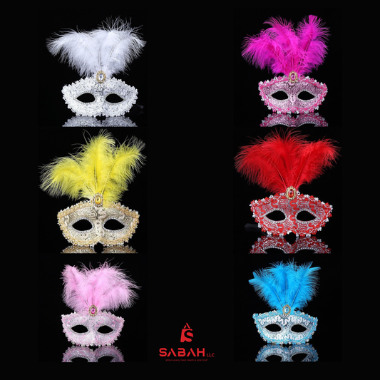 Colorful Lace Party Masquerade Mask for Women and Girls (6 Pcs)