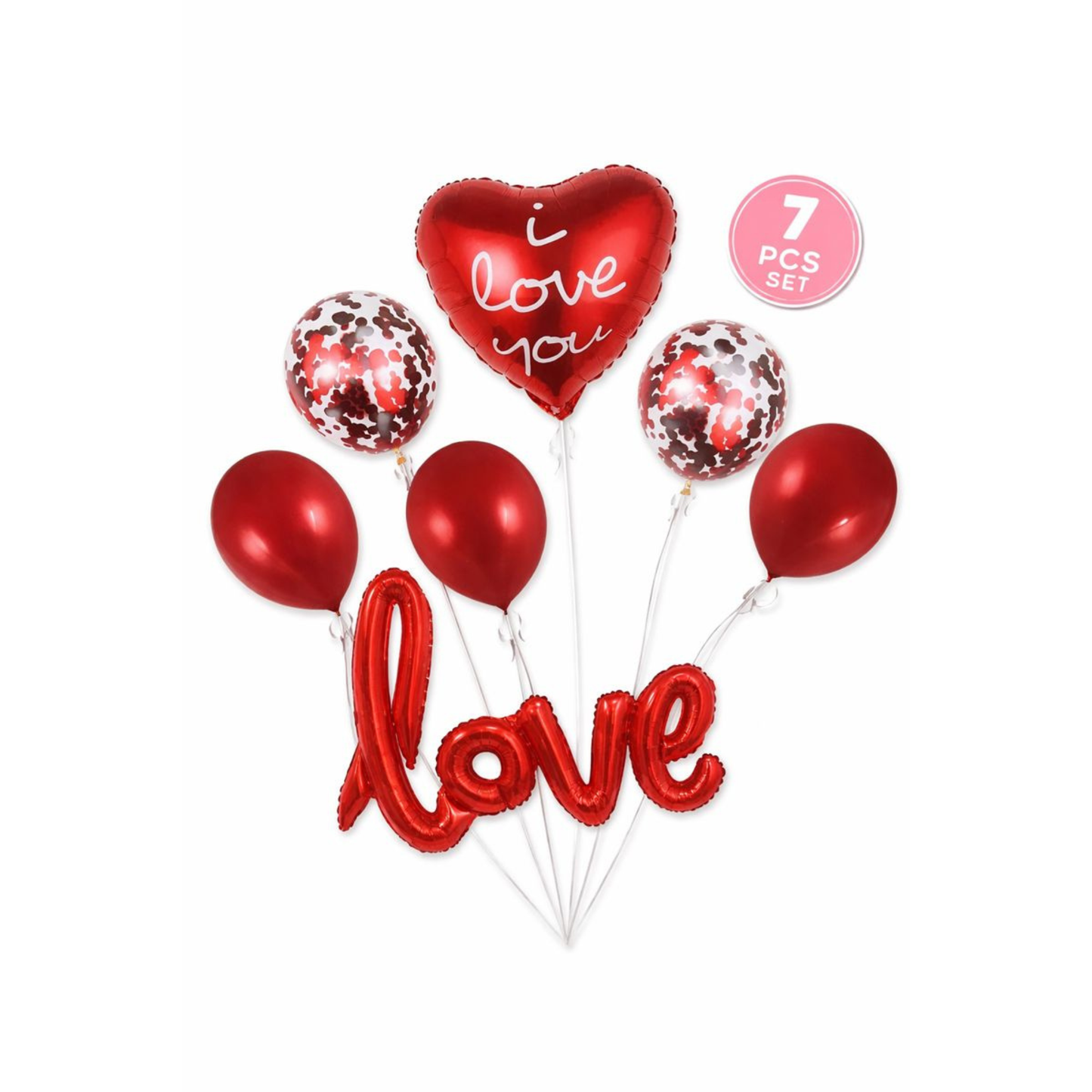 Valentine’s Day Balloon Decoration Set – 7-Piece “I Love You” Love Theme