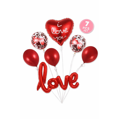 Valentine’s Day Balloon Decoration Set – 7-Piece “I Love You” Love Theme