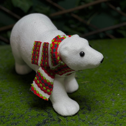 Christmas Soft Plush Polar Bear Display Figurine