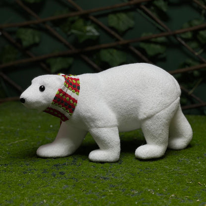 Christmas Soft Plush Polar Bear Display Figurine