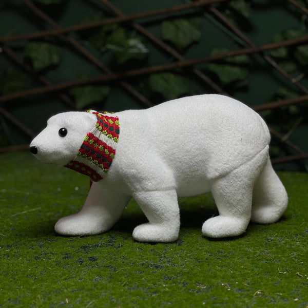 Christmas Soft Plush Polar Bear Display Figurine