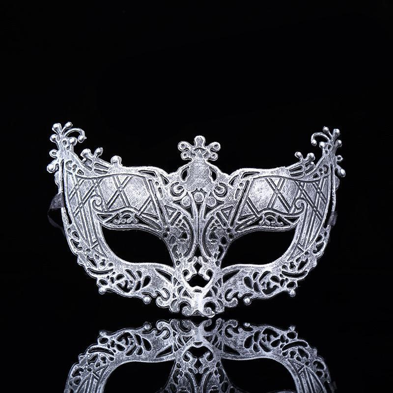 Silver Metal Masquerade Eye Mask for Elegant Party Wear
