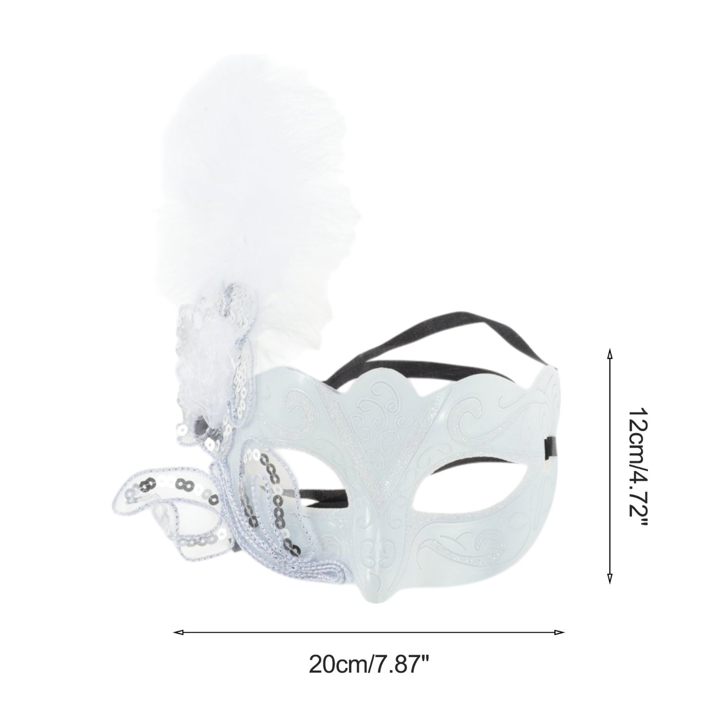 White Feather Masquerade Eye Mask for Parties and Events