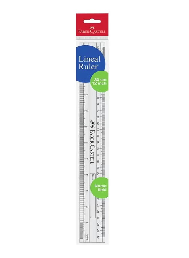 Faber-Castell Transparent Lineal Ruler 30 cm (12 Inch)
