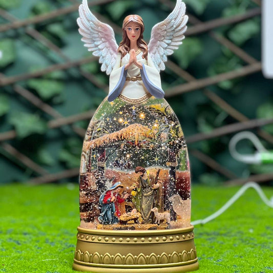 Christmas Snow Globe with Music, Interior Christmas Decorations, Nativity
