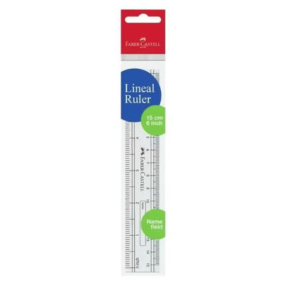 Faber-Castell Transparent Lineal Ruler 15 cm (6 Inch)
