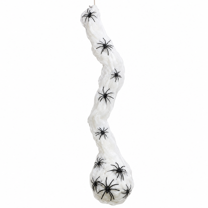 Halloween Hanging Spider Web with Black Spiders, 1M