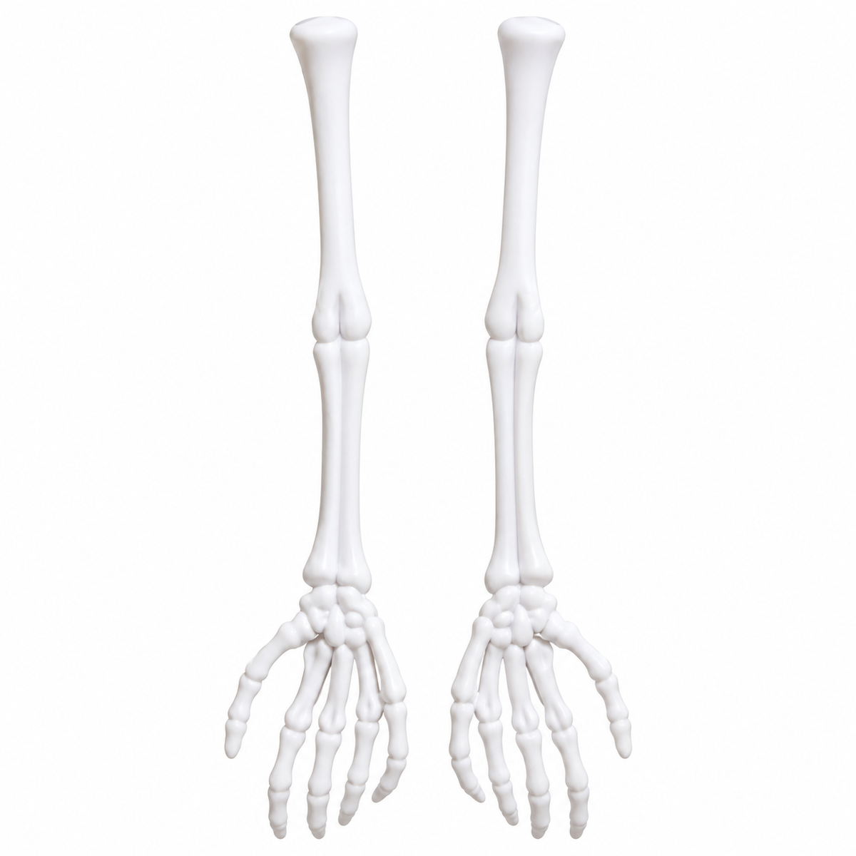 Halloween Skeleton Arm Decorations, White Plastic Bone Hands Hanging Props, Pack of 2, 40CM