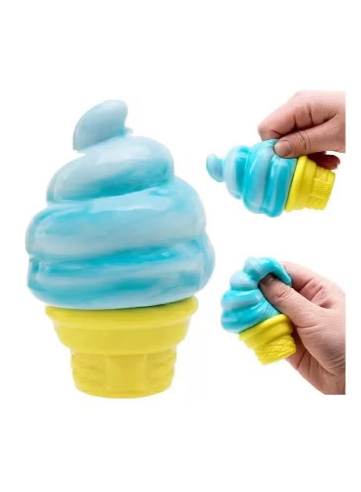 NeeDoh Nice Cream Cone Blue Squishy Stress Toy – Soft Sensory Fidget Toy
